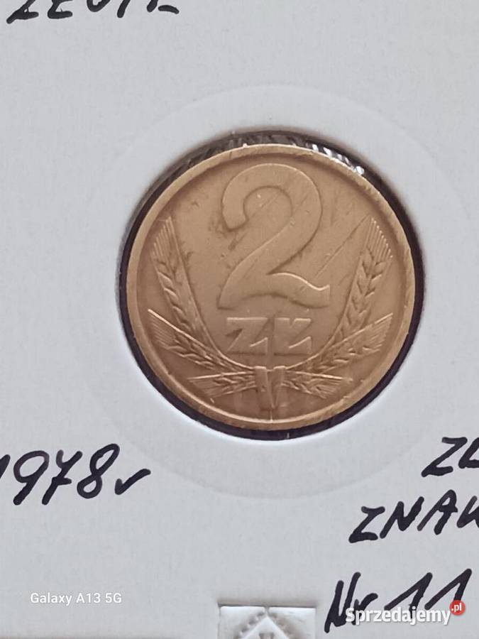 2 złote 1978 r ze znakiem mennicy 11 najniższy Konin
