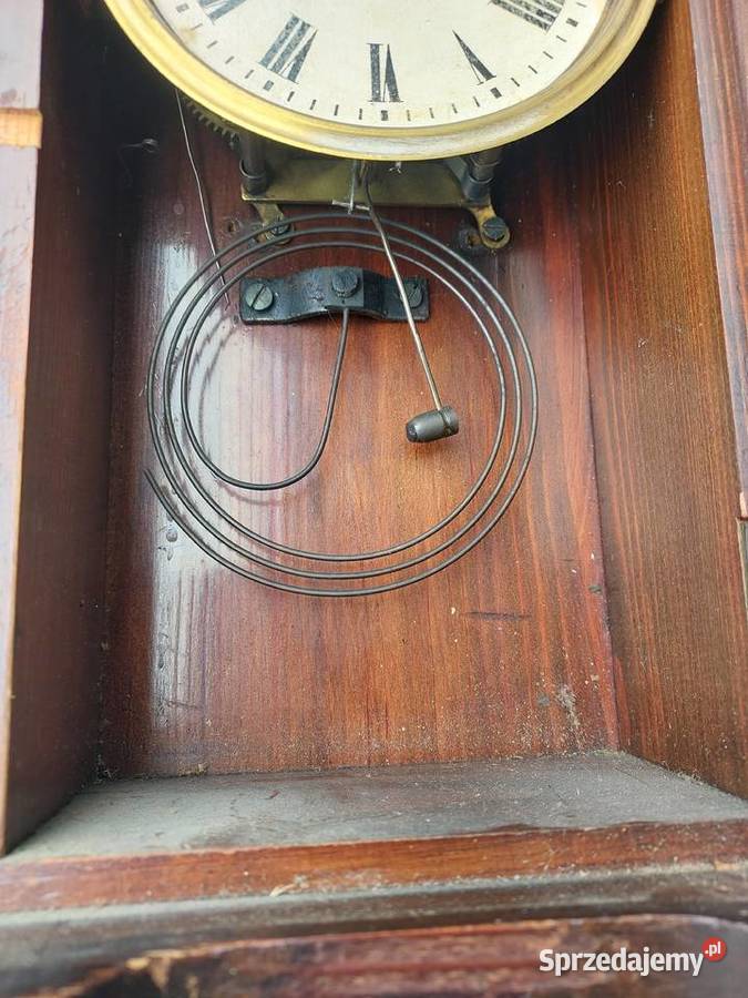 198 stary zegar ścienny miniaturka niekompletny