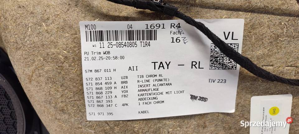 VW TAYRON BOCZEK DRZWI LEWY PRZÓD RLINE