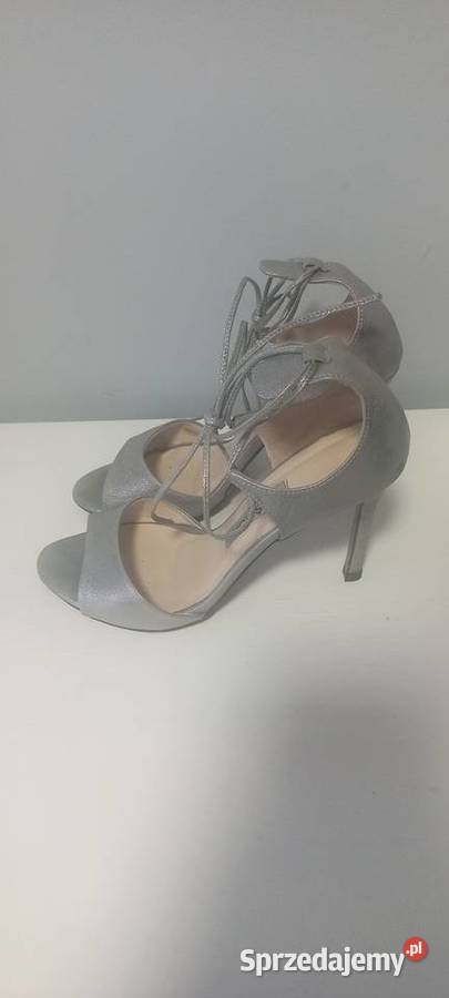 Sandały srebrne skóra naturalna 38 Neścior Gdańsk