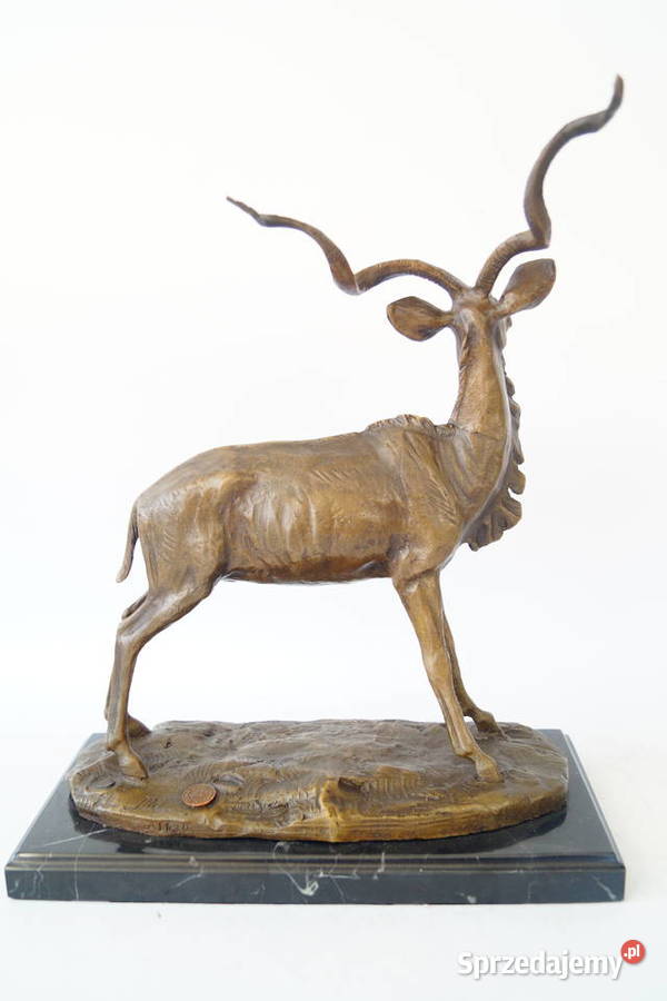 Figura z brązu rzeźba Antylopa prezent myślistwo Gizałki