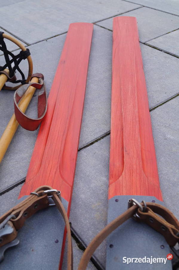 Stare narty jesionowe 195 kijki Pruchnik sprzedam