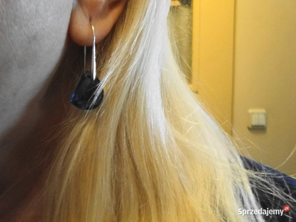 Kolczyki srebro i błękitne kryształki