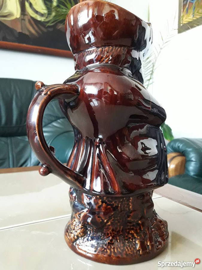 Antyk ceramiczny figuralny kufel 1840