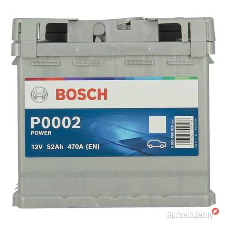 Akumulator Bosch 52Ah 470A EN P0002 PRAWY PLUS pomorskie Gdańsk