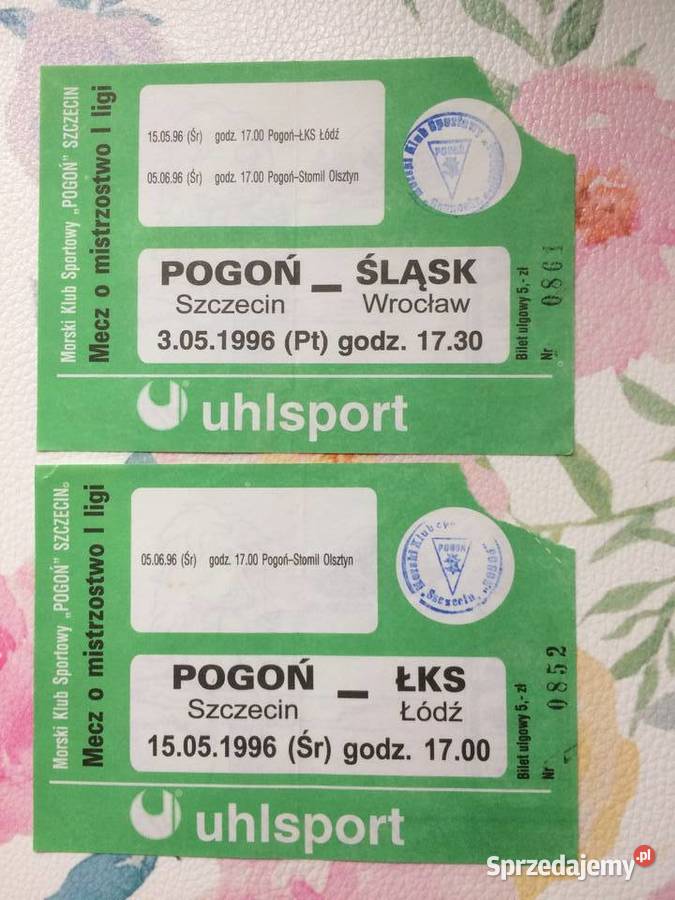 1161 Bilety Pogoni Szczecin 1996 R zachodniopomorskie