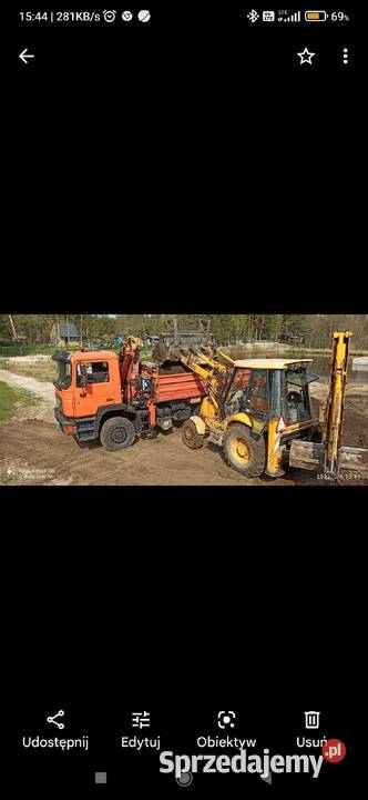 Usługi transportowe koparka ładowarka sprzedaż śląskie Częstochowa