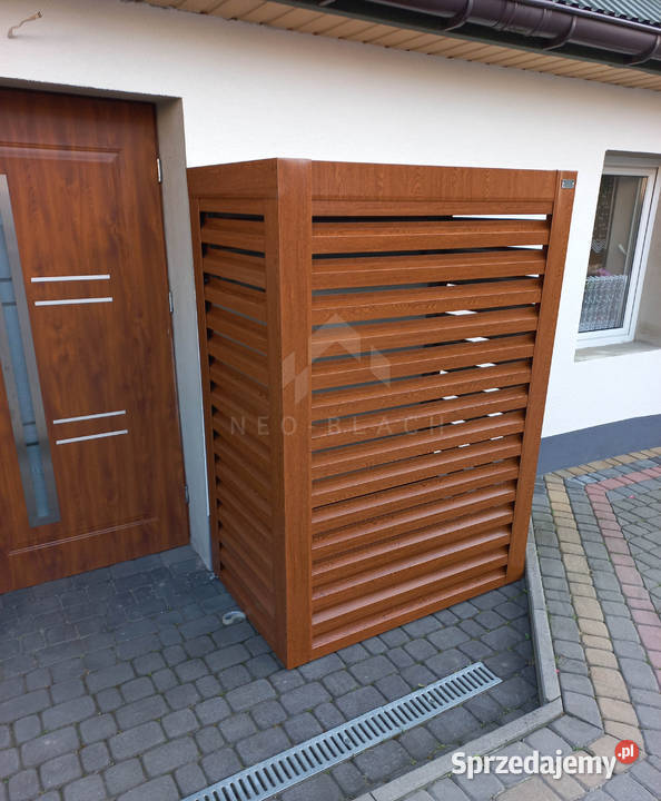 Osłona pompy ciepła 100x60x190 ciemny orzech Olsztyn