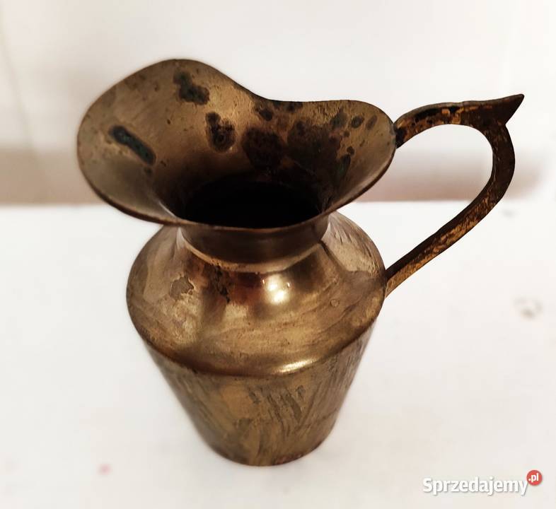 Dzbanuszek mosiężny stary pomorskie Gdańsk