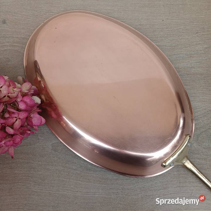Duża miedziana patelnia owalna 36x25 Warszawa