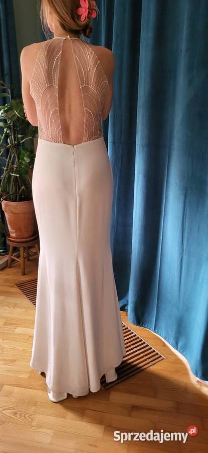 Suknia ślubna z trenem lubelskie Lublin sprzedam