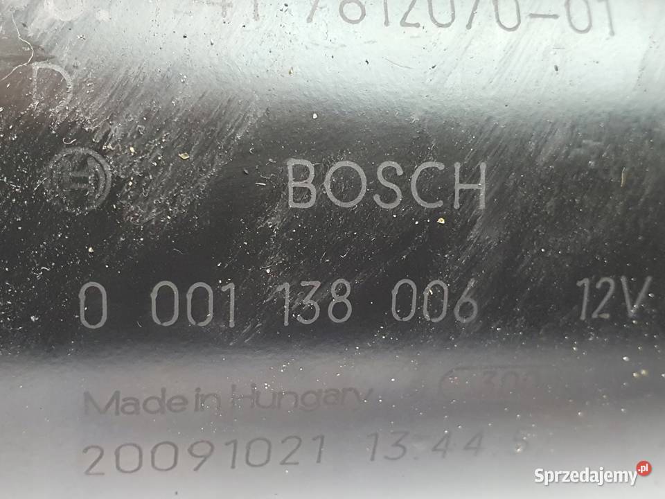 ROZRUSZNIK Peugeot 407 16 D HDI bosch 0001138006 Układ elektryczny silnika Części samochodowe lubelskie sprzedam