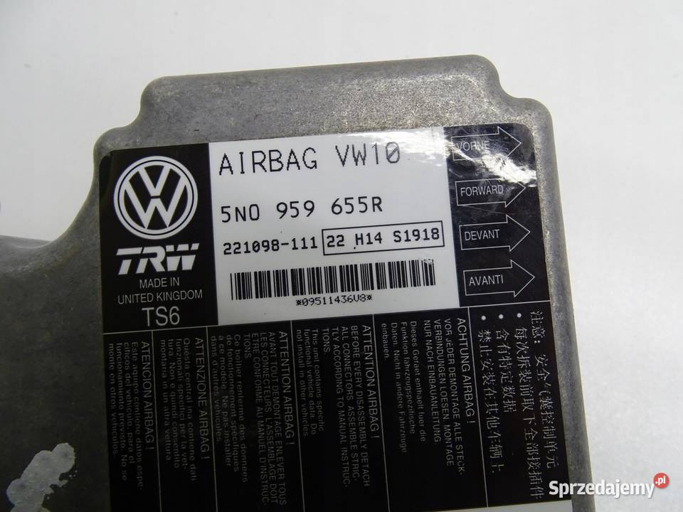 MODUŁ SENSOR STEROWNIK AIRBAG 5N0959655R VW