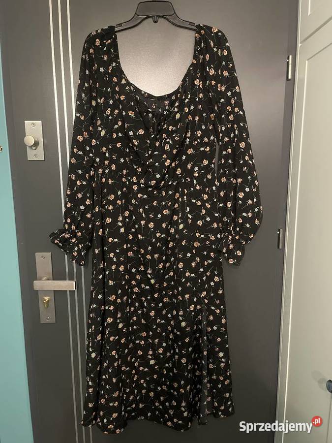 Sukienka modny wzór kwiaty floral maxi hit blog Choszczno