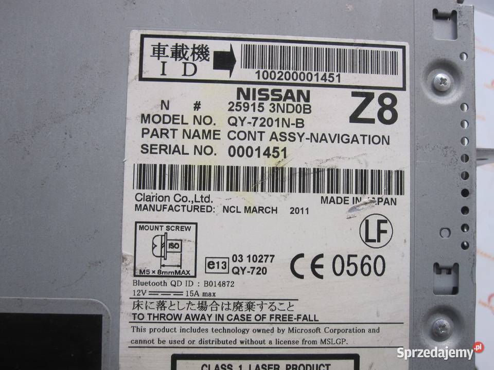 NISSAN LEAF I 11r Radio nawigacja ekran świętokrzyskie Kielce