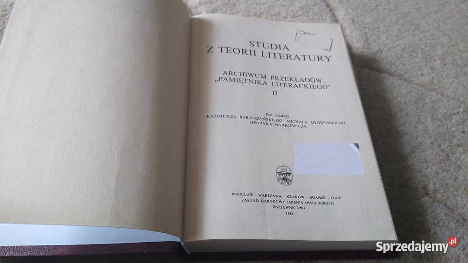Studia z teorii literatury archiwum przekładów 2 Gdańsk
