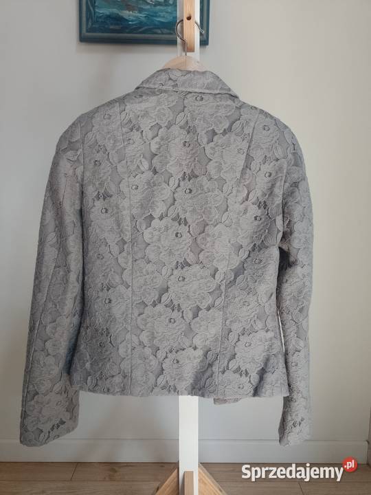 szara marynarka elegancka kokarda damska Inny materiał śląskie