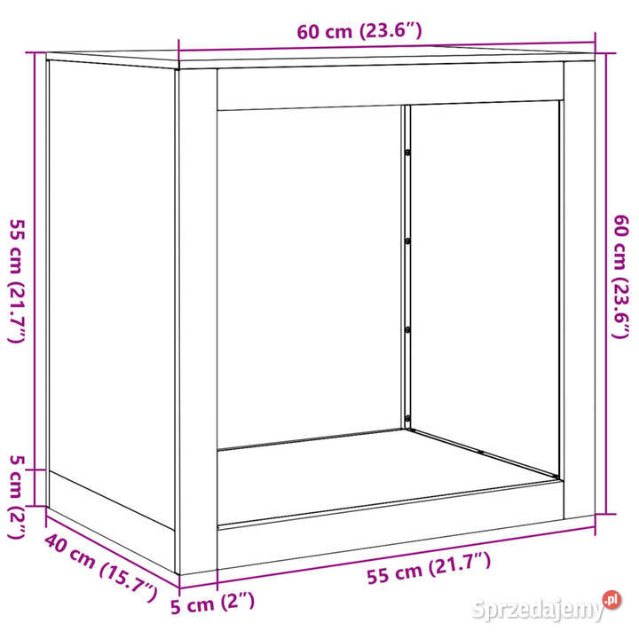 Stojak na drewno opałowe 60x40x60 stal Pozostałe mazowieckie