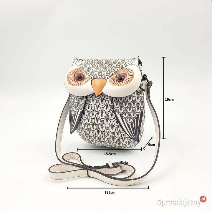 Torebka damska skórzana na ramie biała sowa śląskie Zawiercie sprzedam