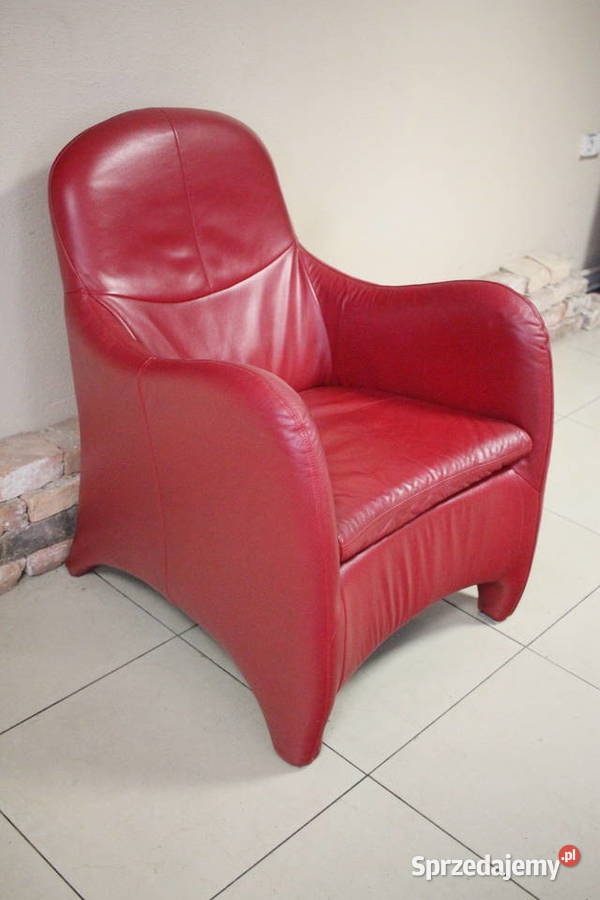 Fotel CZERWONA GRUBA skóra Pszczyna