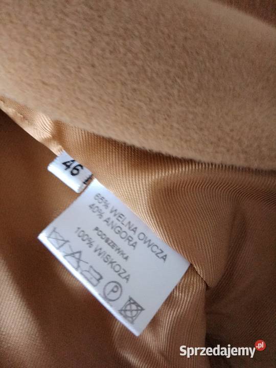 Płaszcz jesienny beżowy Bez wzoru Łódź