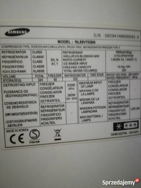 lodówka Samsung no frost szklana Piaseczno