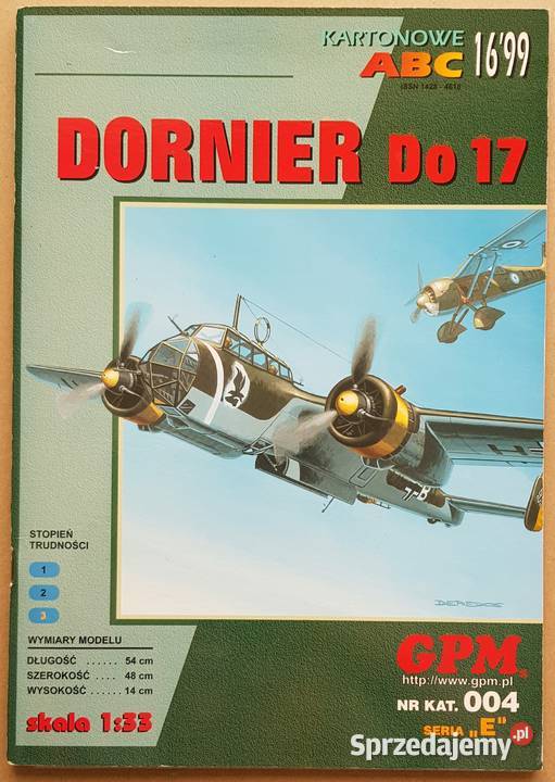 Dornier Do 17 Wydawnictwo GPM arkusz 1 mm Kraków