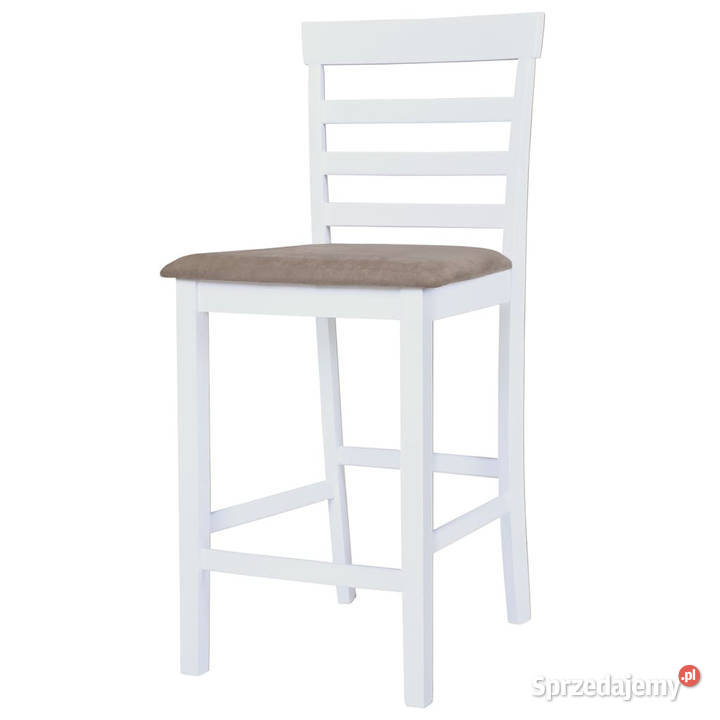 Krzesła barowe 2 białe tkanina WM241702 Meble mazowieckie