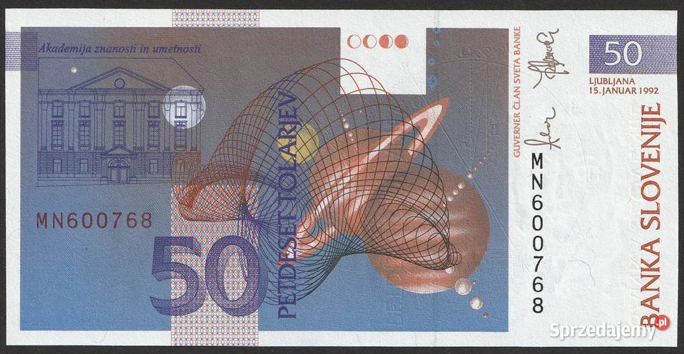 SŁOWENIA 50 TOLAR 1992 UNC Łódź