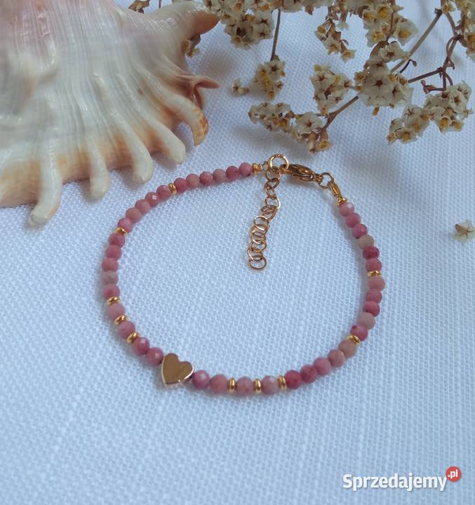 Bransoletka rodochrozyt i hematyt serduszko Bransoletki Czerwionka-Leszczyny