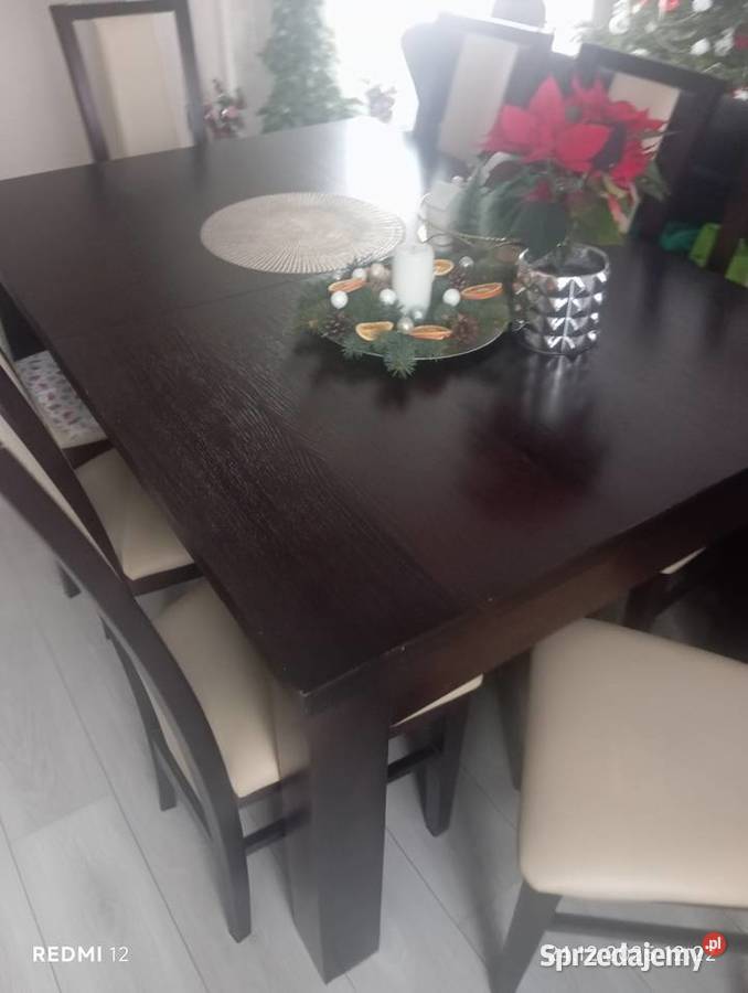 Sprzedam stół8 krzeseł 110cm łódzkie Łęczyca