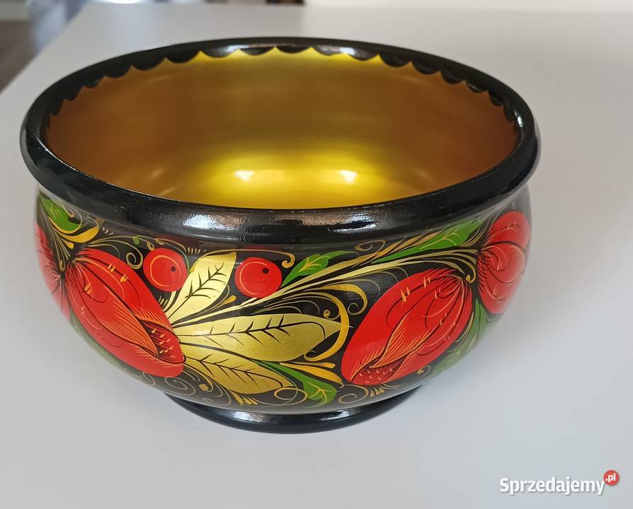 Drewniana miska malowana rękodzieło artystyczne Rękodzieło Kraków