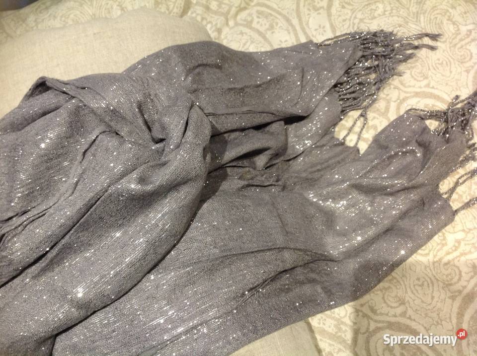 Szal Szalik damski Srebrna nitka Dla kobiet Nowa Sól