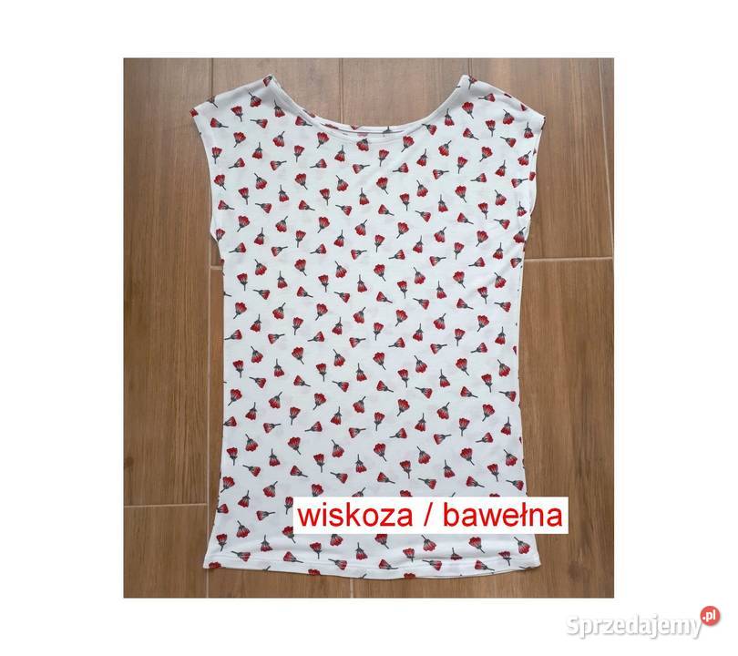 Tshirt Bluzka biała kwiaty Orsay XS 34 wiskoza i Warszawa sprzedam