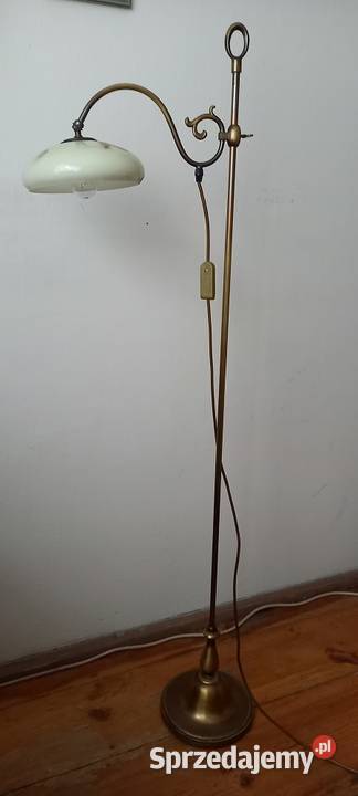 Mosiężna lampa podłogowa z ruchomym ramieniem Skierniewice