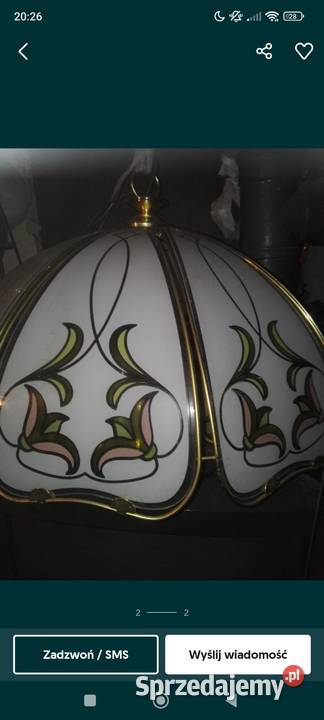 Żyrandol dziewiecio ramieny szkło witrażowe kujawsko-pomorskie Osie