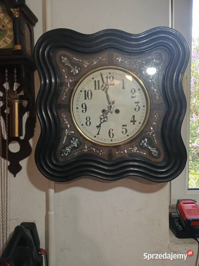 Francuski zegar bawole oko drewno Łąka sprzedam