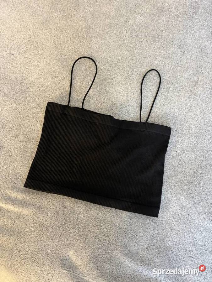 Crop top koszulka bluzka na ramiączkach czarna Jasło