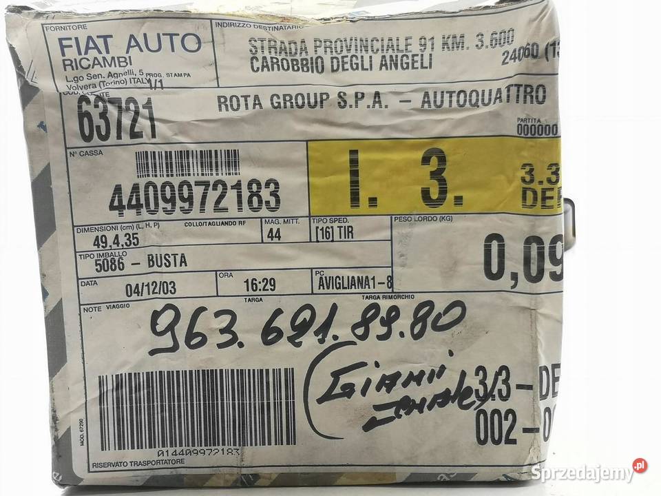 NAKRĘTKA POMPY PALIWA FIAT ULYSSE LANCIA Z 9402