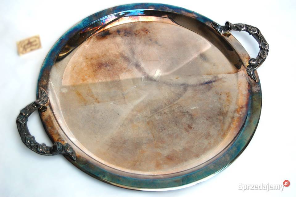 Nowa taca posrebrzana platerowana srebrem Hefra Patery Lublin