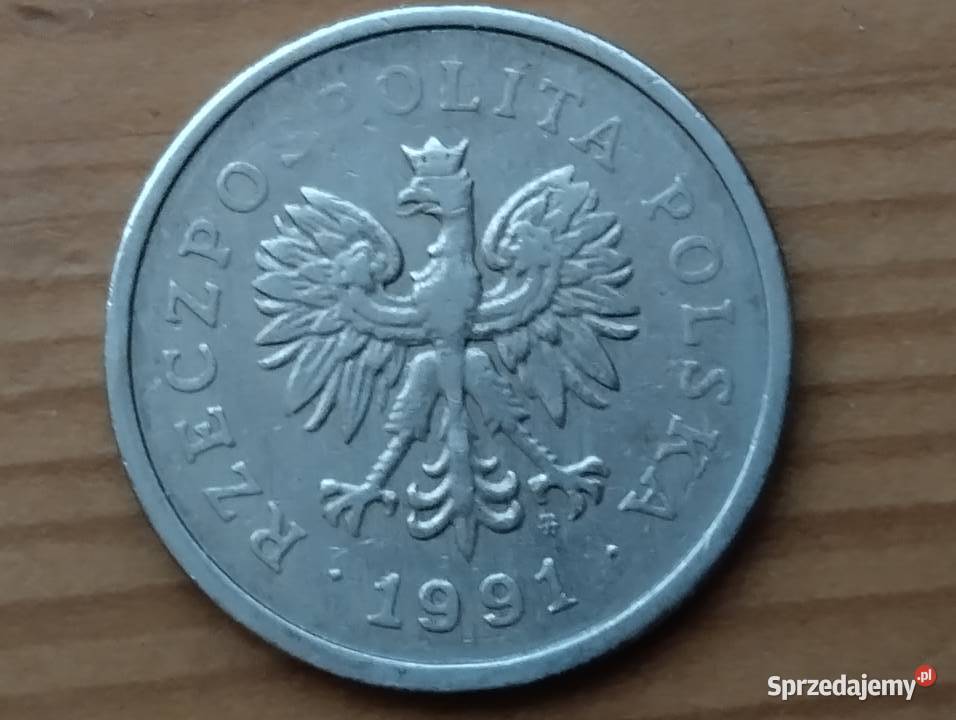 Moneta 1 1991 z błędem tłoczenia Warszawa