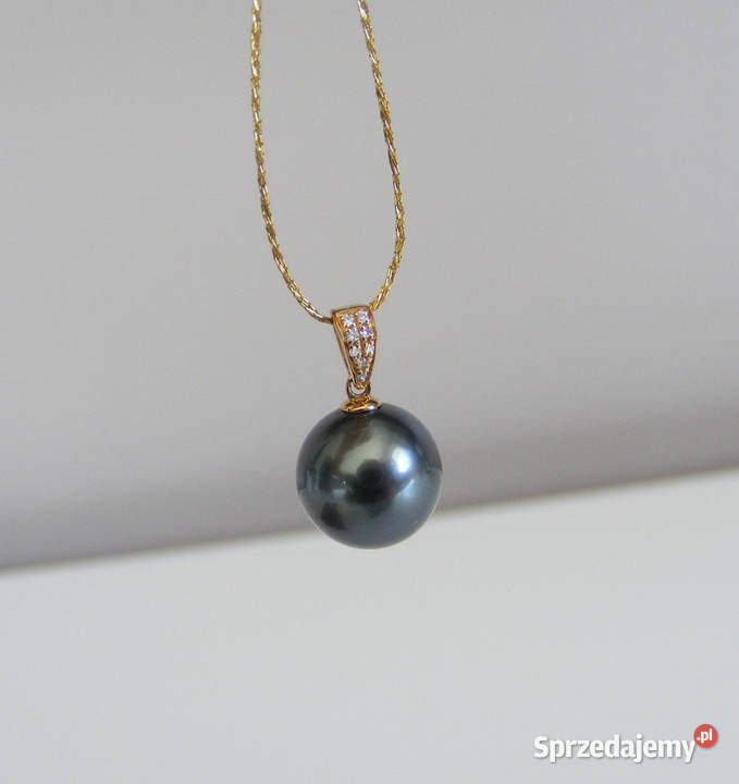 Perła Tahiti morska 10mm diamenty 0021ct mazowieckie Warszawa