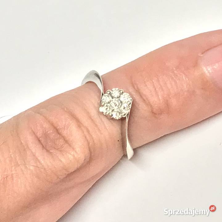 Złoty PIERŚCIONEK 14K cudowny BRYLANTY 025ct r10 Warszawa