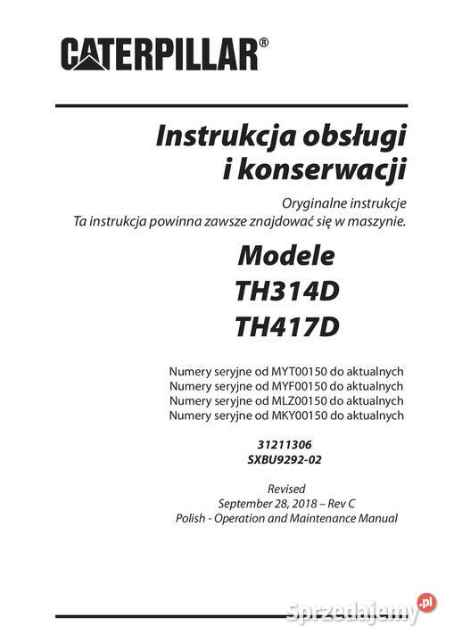 Caterpillar TH314D TH317D Ładowarka teleskopowa miękka Kraków