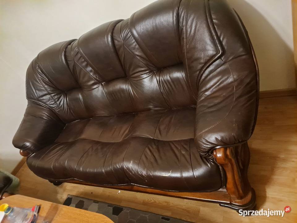 Kanapa skórzana z fotelem Siewierz