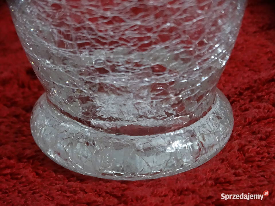 Stylowy Wazon z Efektem Mrożonego Szkła Crackle Biłgoraj