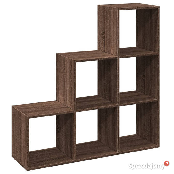 Regał przegroda 3 poziomy brązowy dąb 99x29x99 Regały