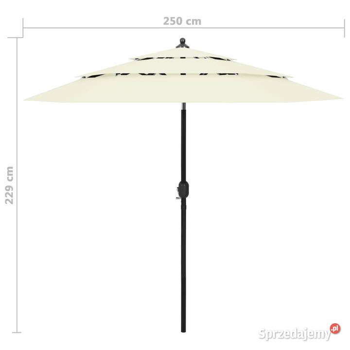 3poziomowy parasol na aluminiowym słupku mazowieckie Warszawa