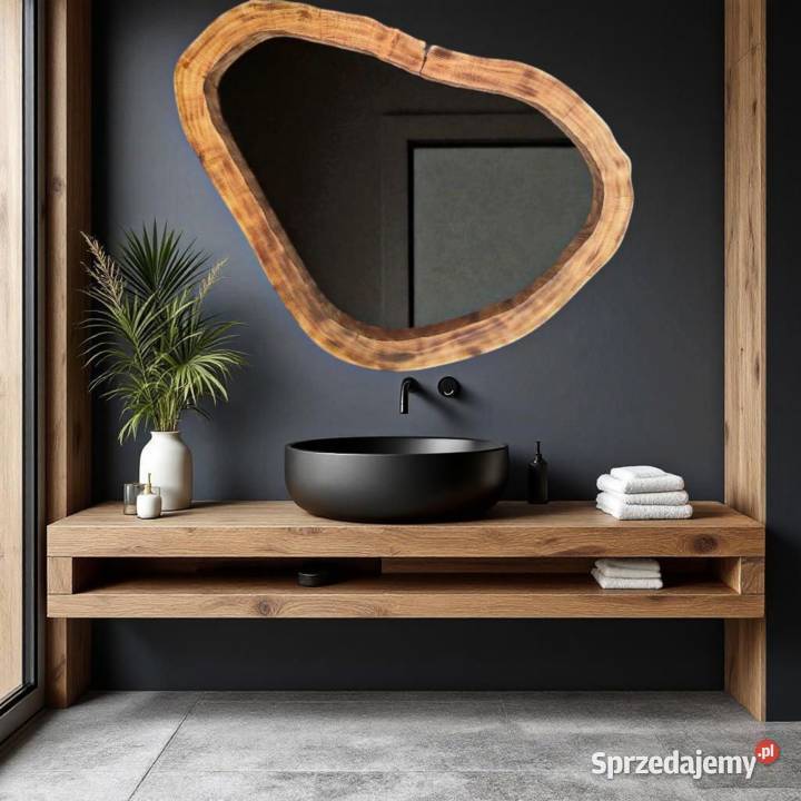 niebanalne lustro do łazienki w drewnianej ramie Rzeszów