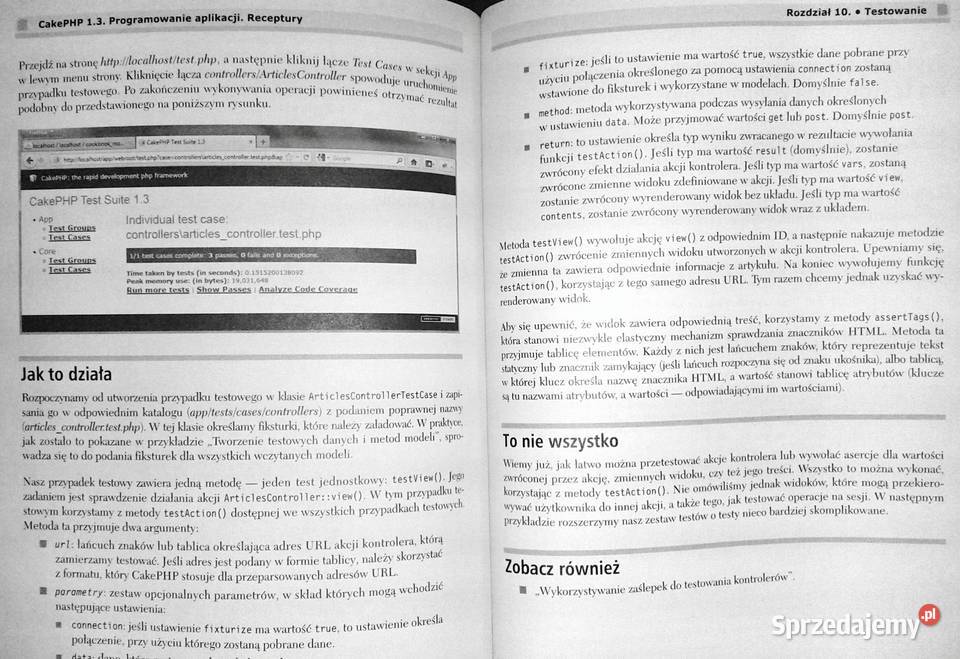 CakePHP 13 Programowanie aplikacji Receptury M Rok wydania 2012 Pozostałe
